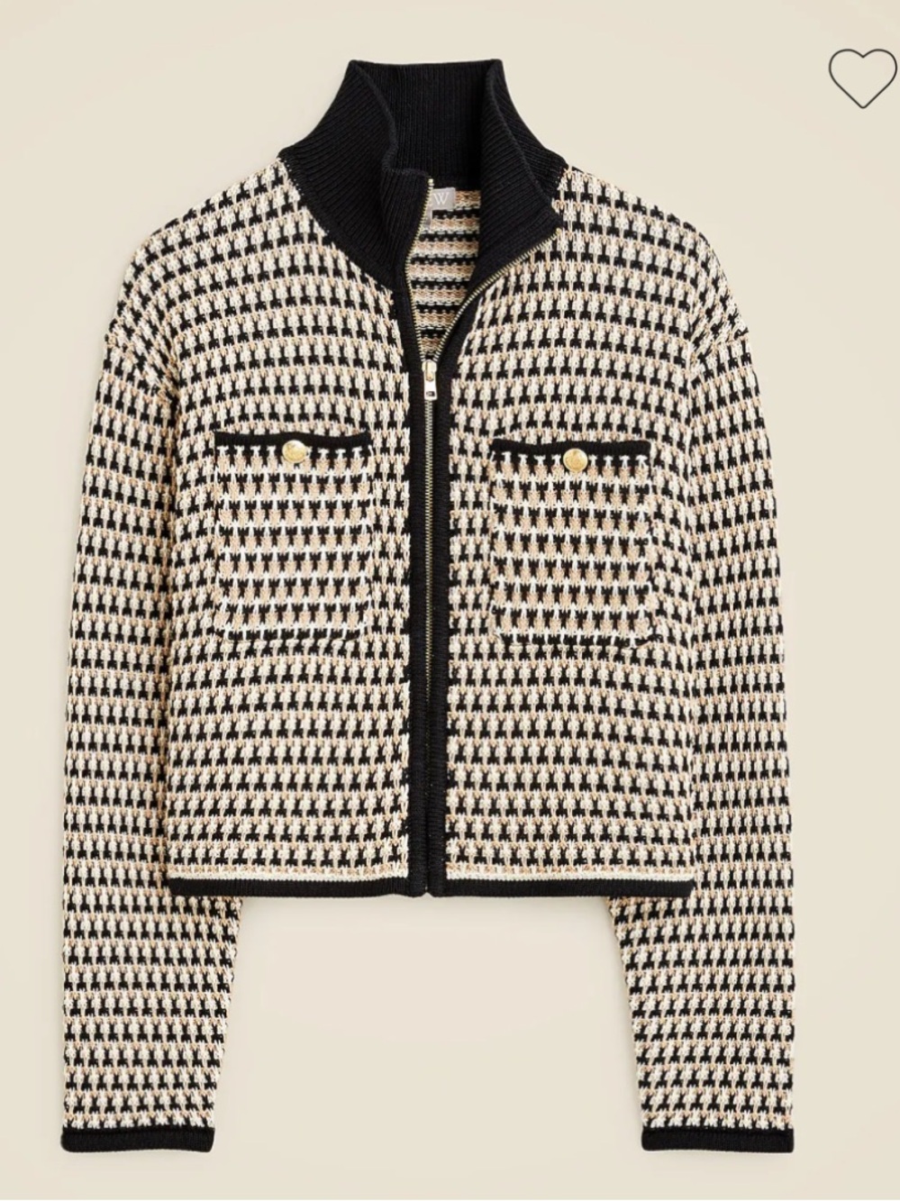 J Crew Jacquard sweater-jacket Size S